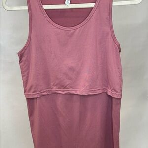 Latched mama nursing dark Pink Sleeveless Tank Top